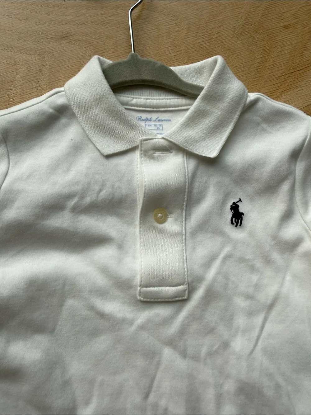 Ralph Lauren White Polo One-Piece with Navy Pony 18 months excellent condition